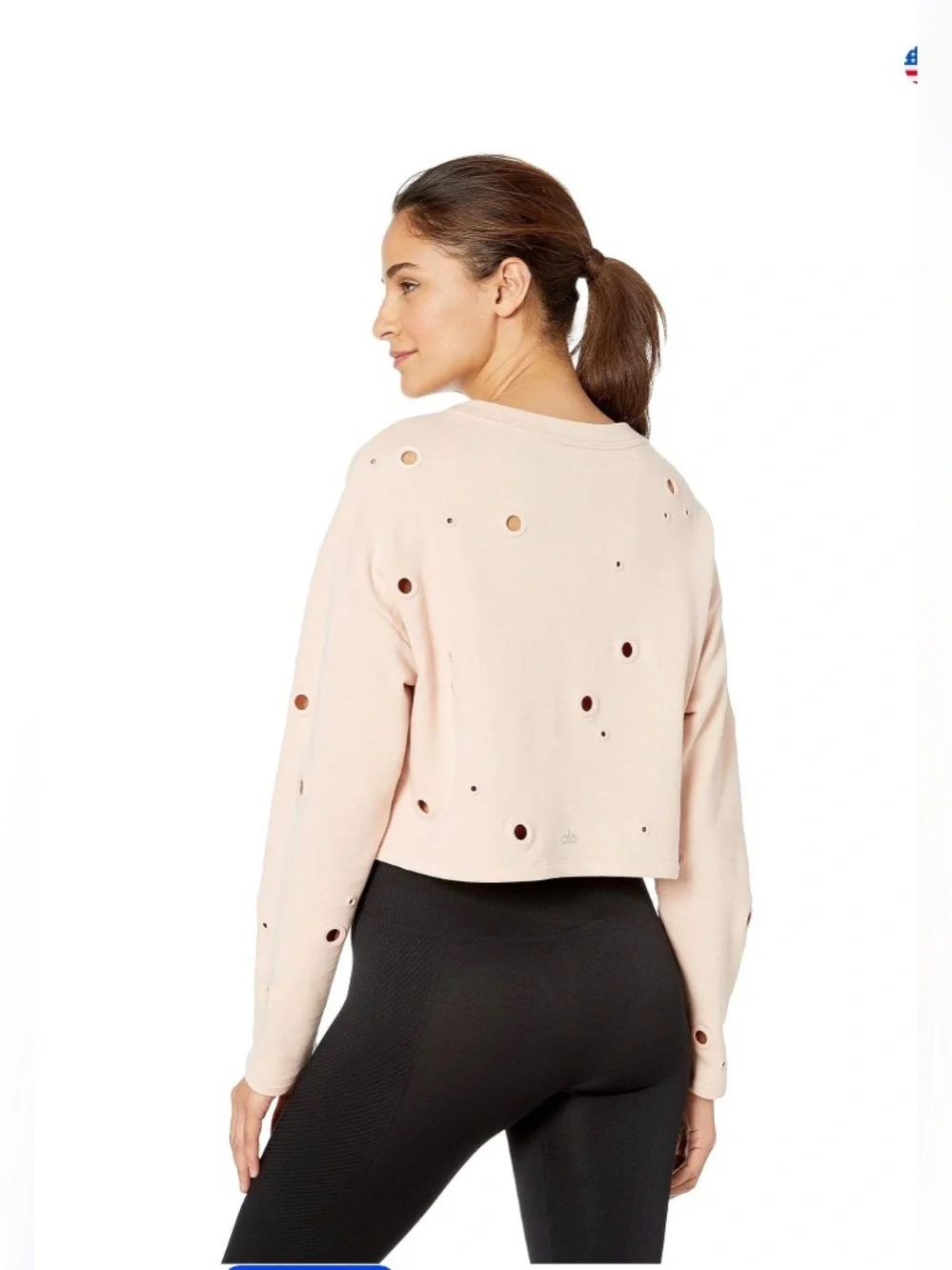 Alo Cadence Grommet Cropped Sweatshirt